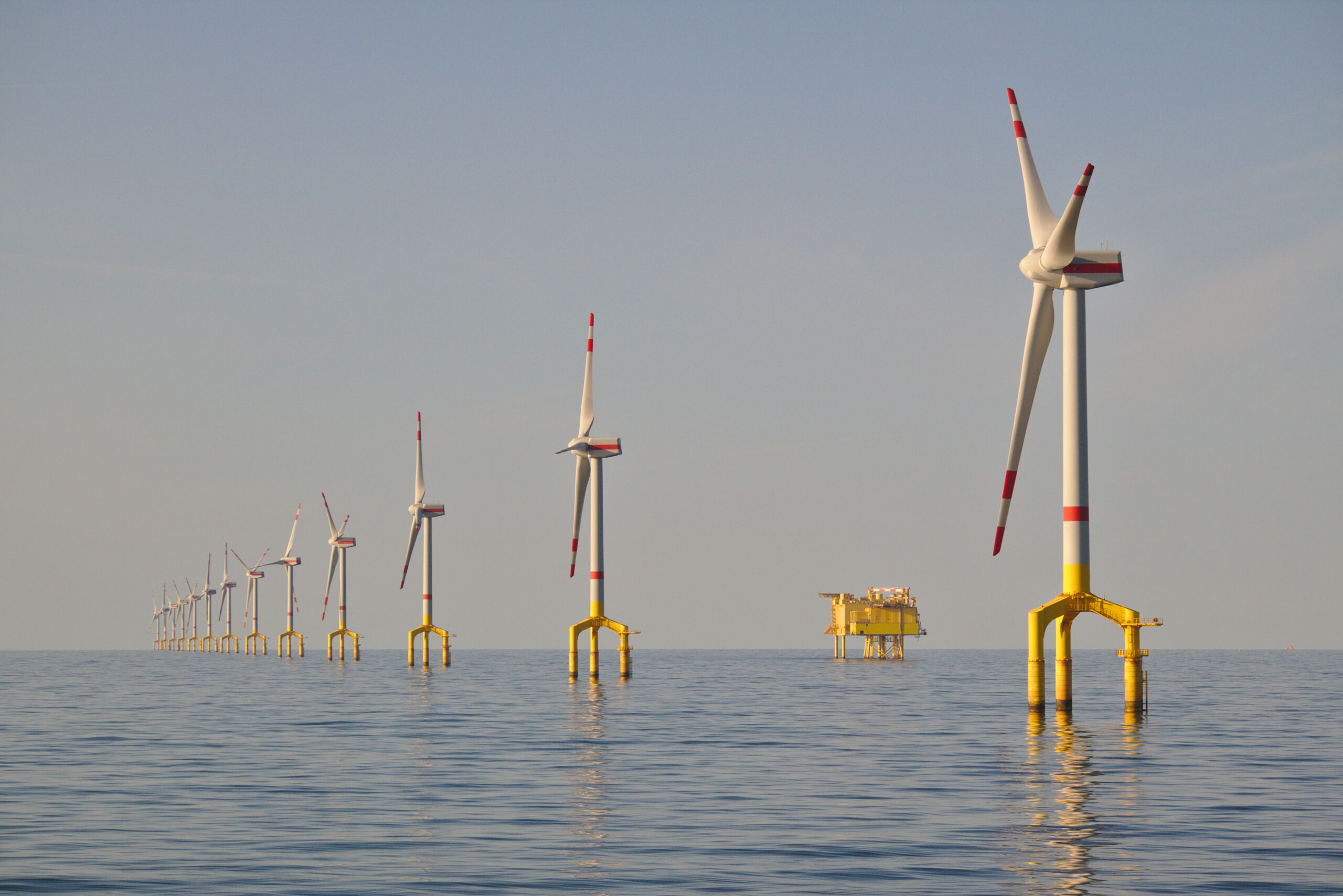 Offshore wind turbine and OSS in marine environment