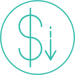 Icon: Dollar sign showing cost-effective solutions